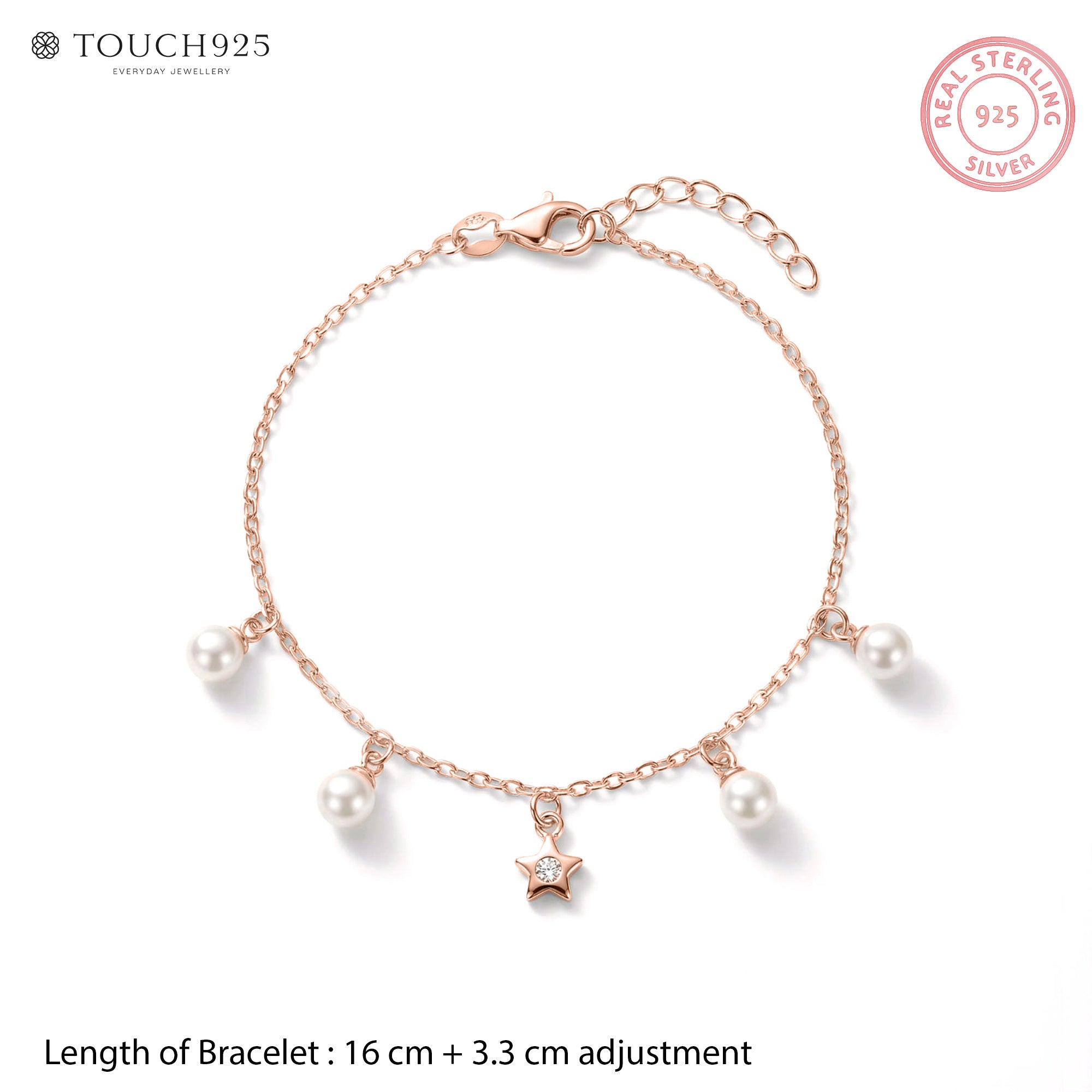 Star Pearl Charm Bracelet
