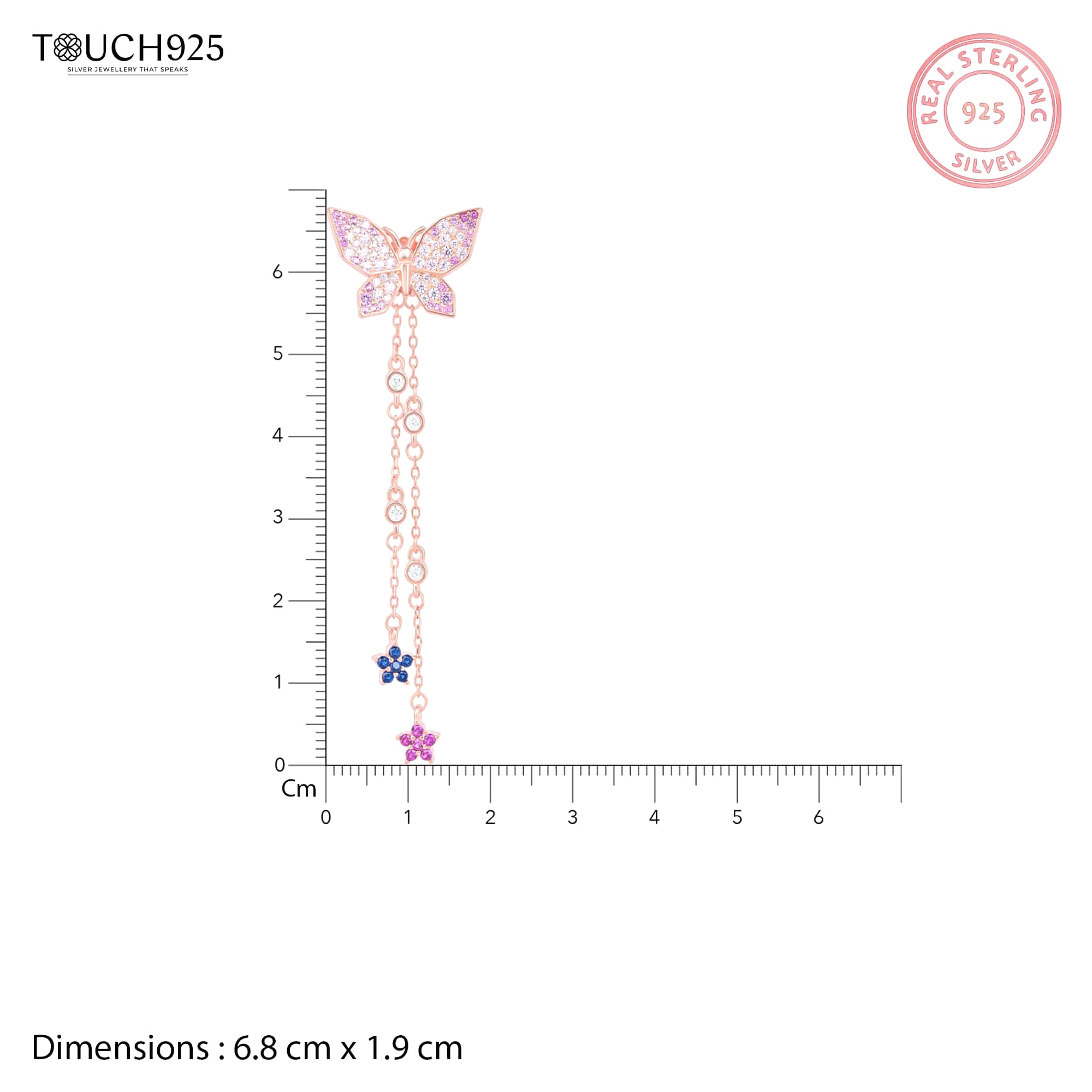 Drop Chain Butterfly Dangler