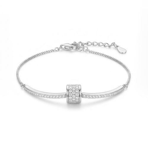 Pavé Curve Silver Bracelet