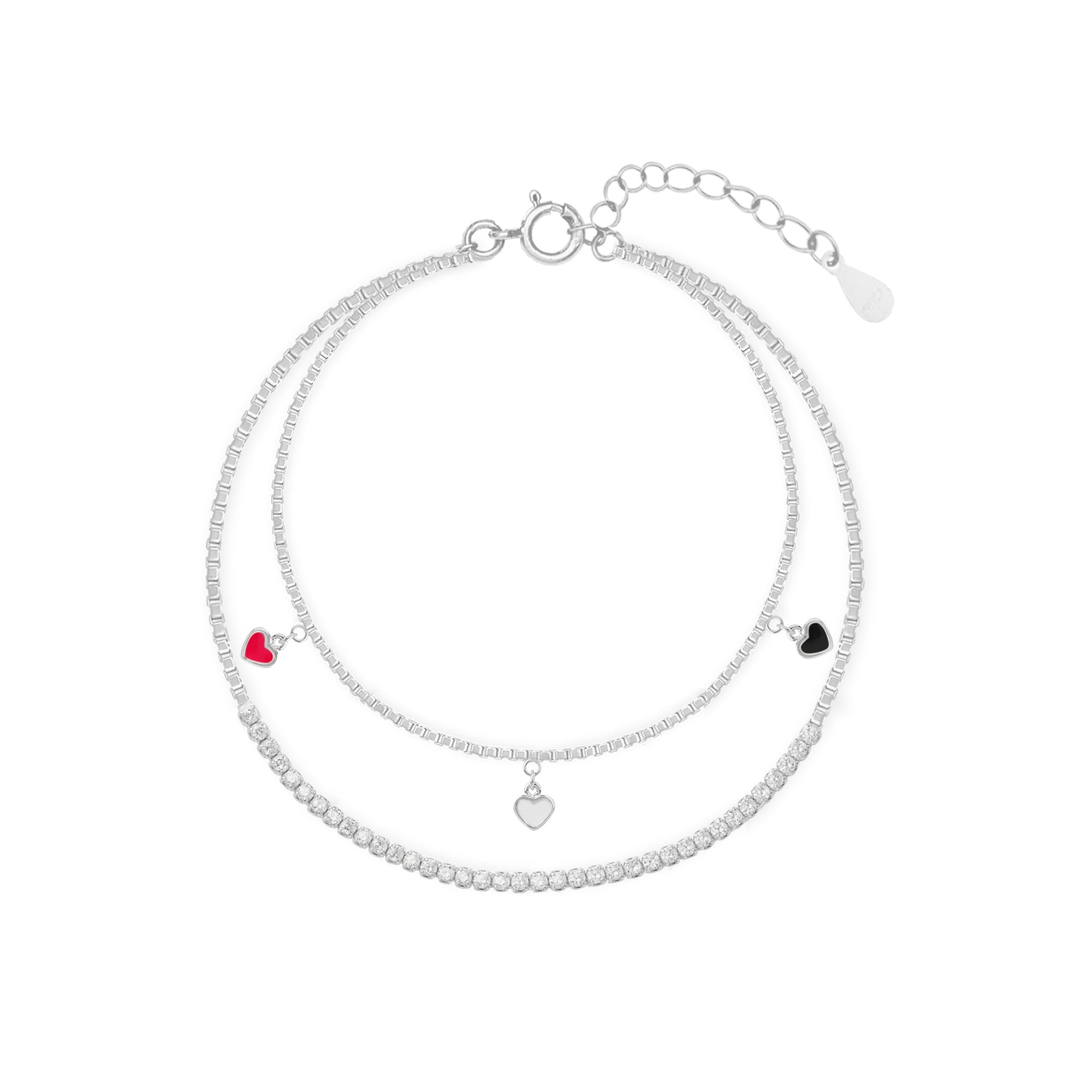 Trio Heart Silver Bracelet