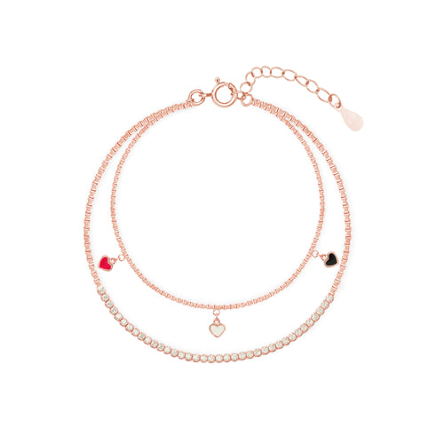 Trio Heart Silver Bracelet