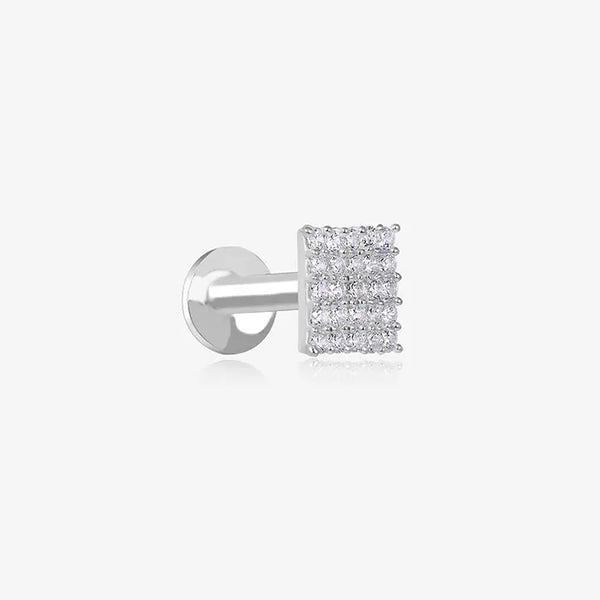 Shimmering Square CZ Nose Pin