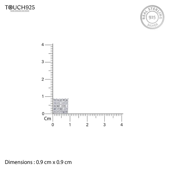 Shimmering Square CZ Nose Pin - Touch925