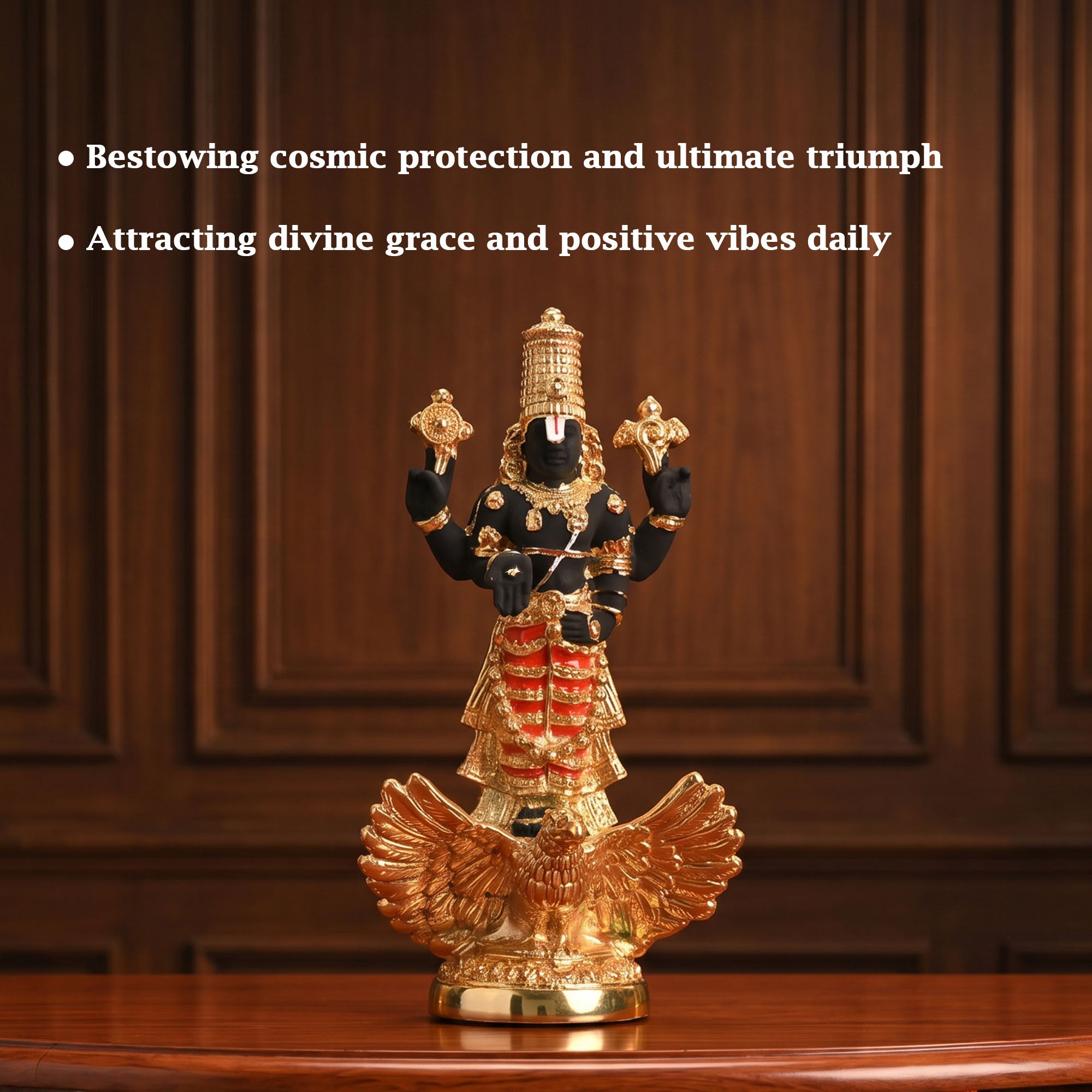 24K Gold Plated Vishnu Garuda Idol