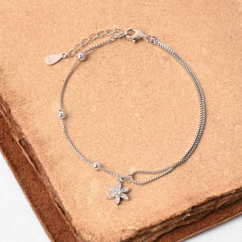 Petal Drop Silver Bracelet