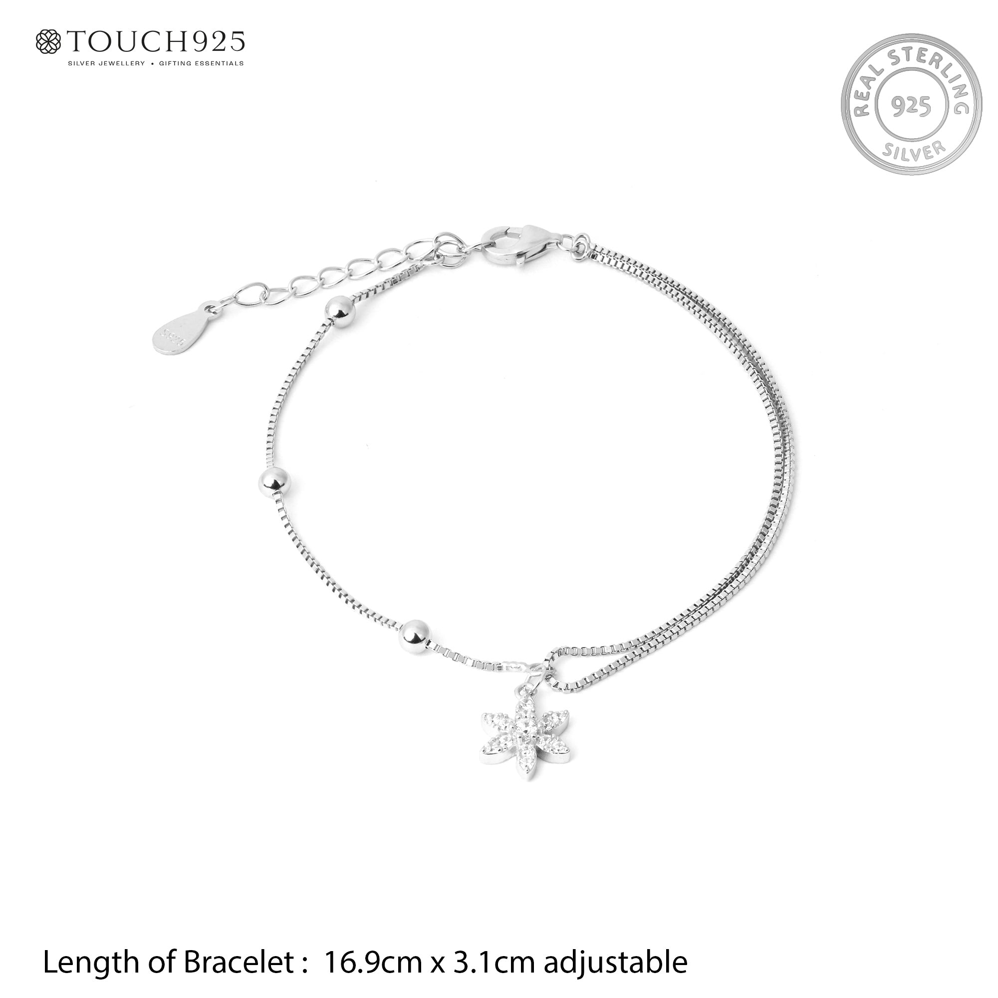 Petal Drop Silver Bracelet