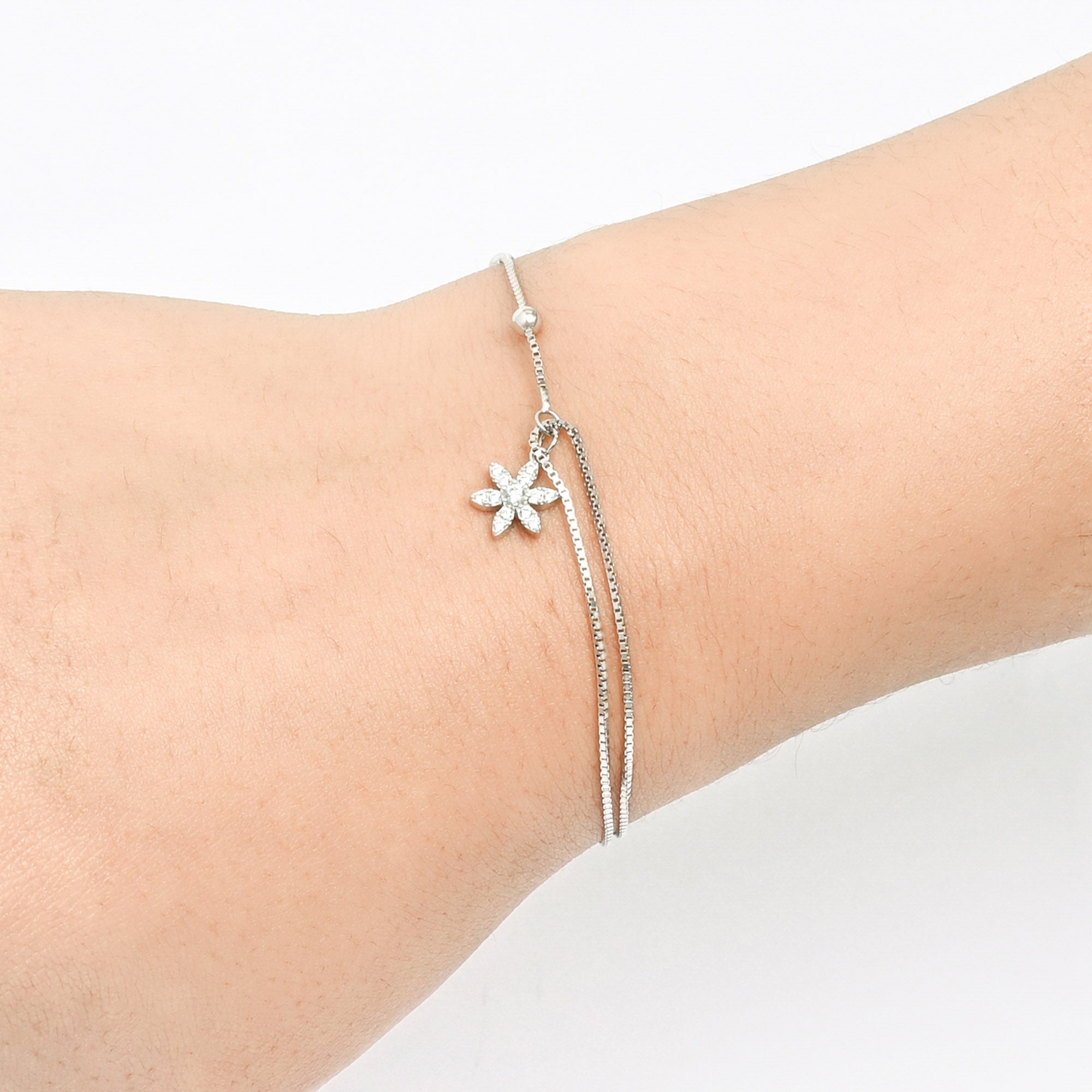 Petal Drop Silver Bracelet