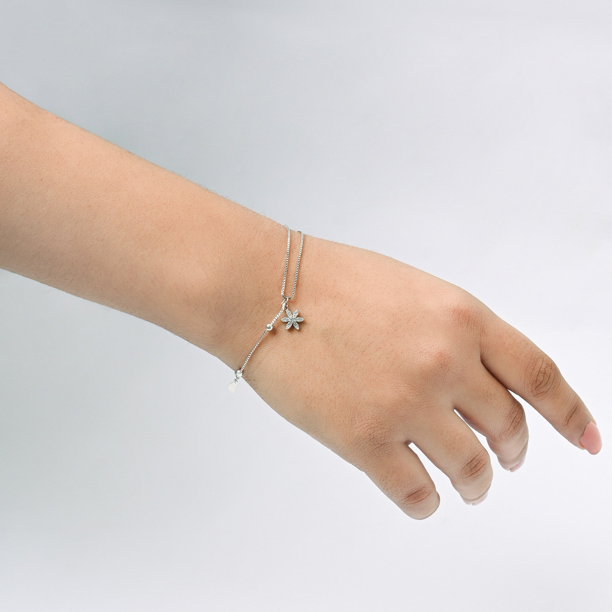 Petal Drop Silver Bracelet