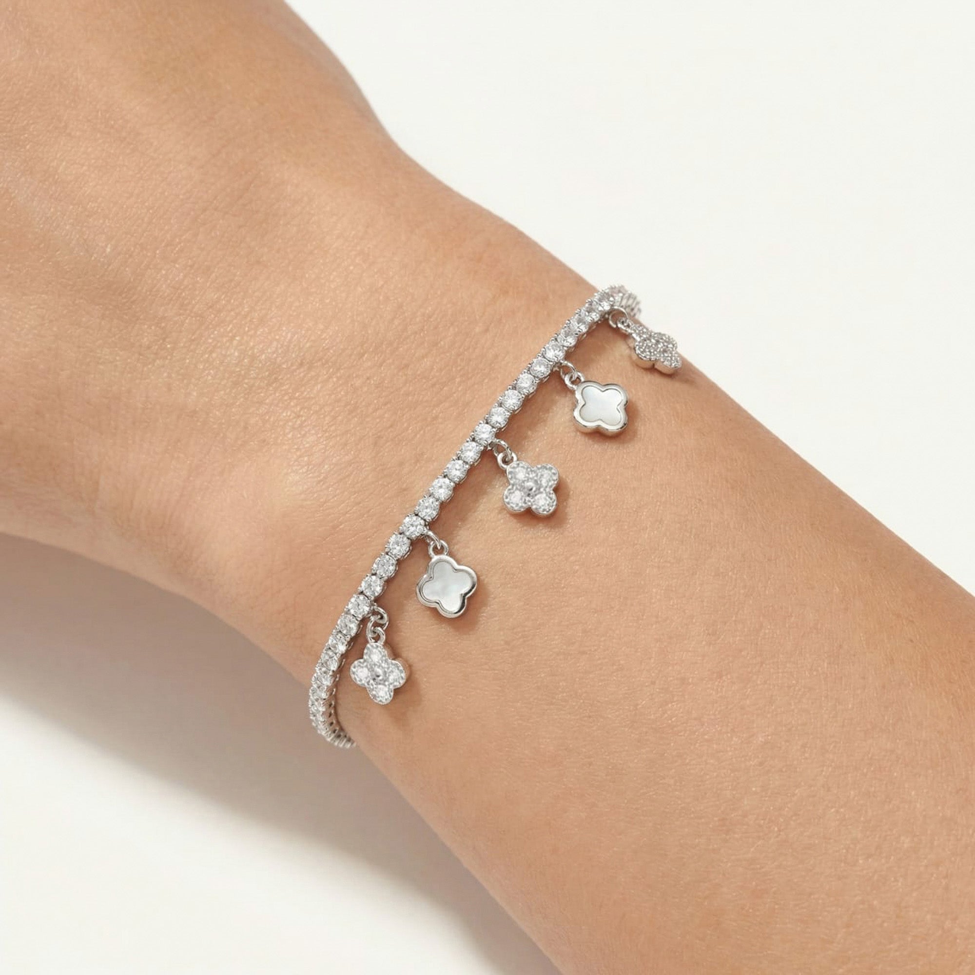 Clover Charm Silver Bracelet