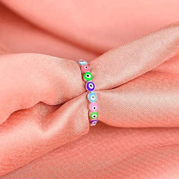 Vibrant Evil Eye Ring - Touch925