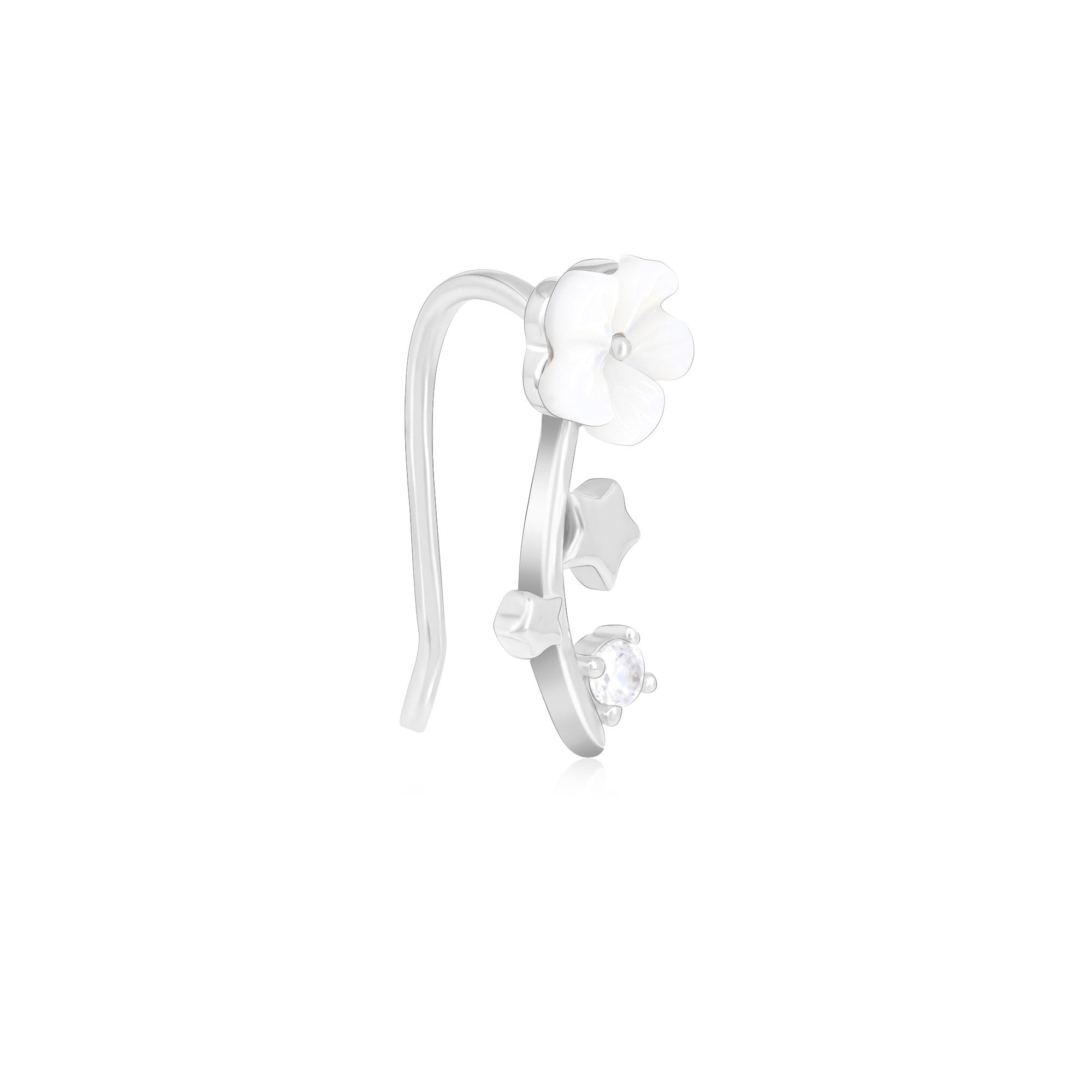 Floral Stem Leaf Earrings