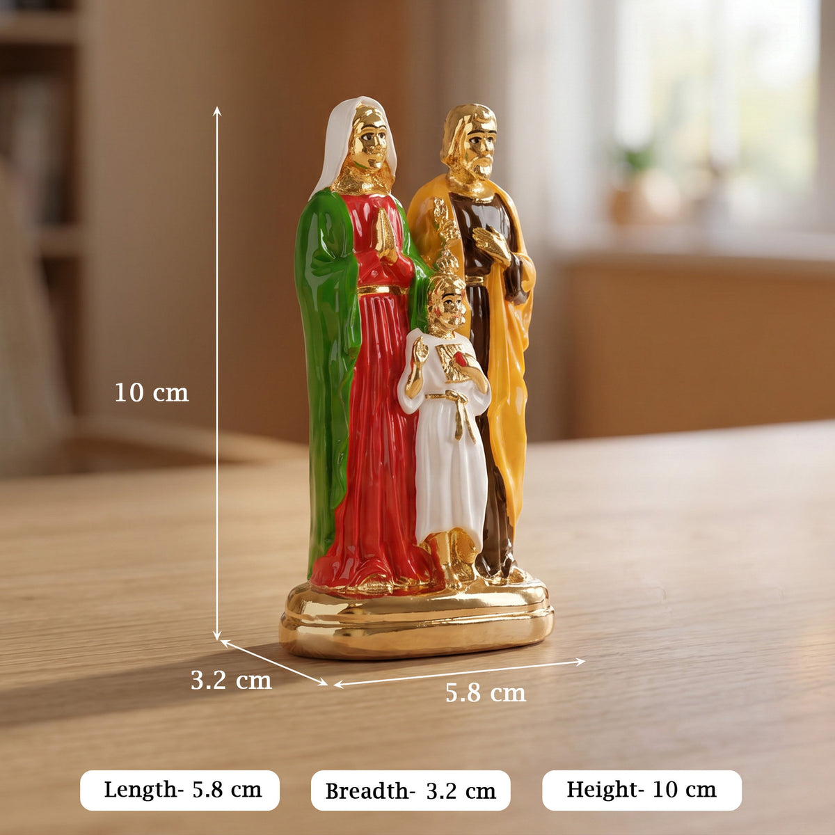 24K Gold Plated Holy Family Figurine