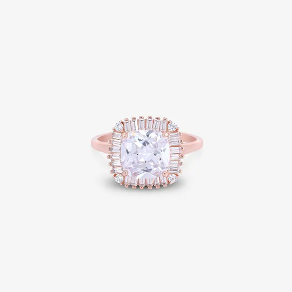 Rosy Square Ring