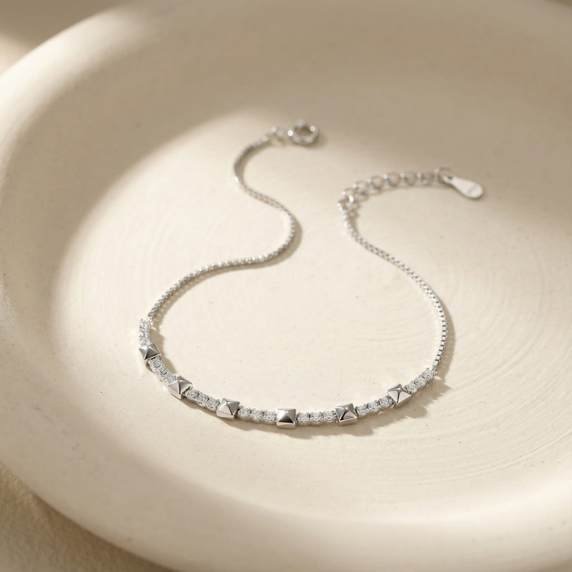 Mini Stud Silver Bracelet