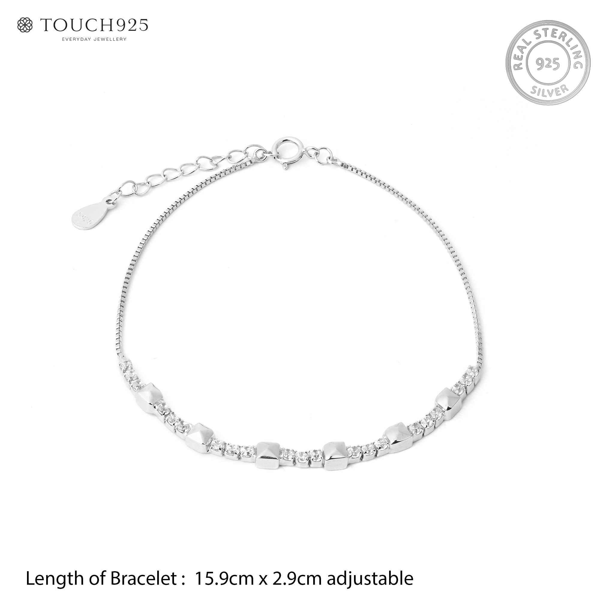 Mini Stud Silver Bracelet