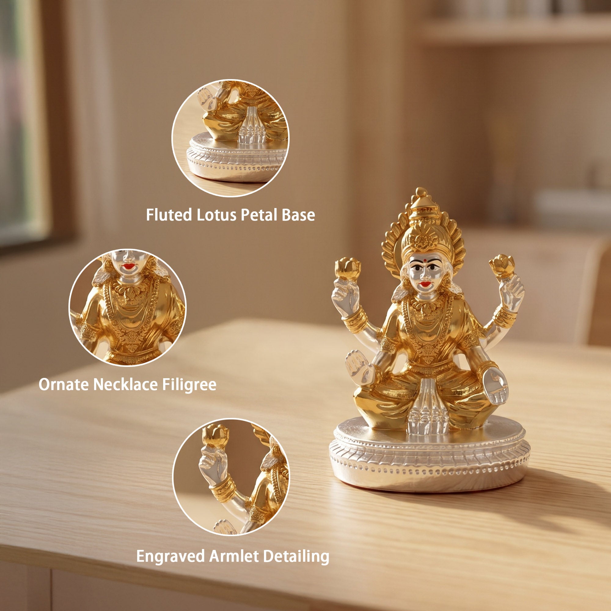 24K Gold Plated Lakshmi Idol