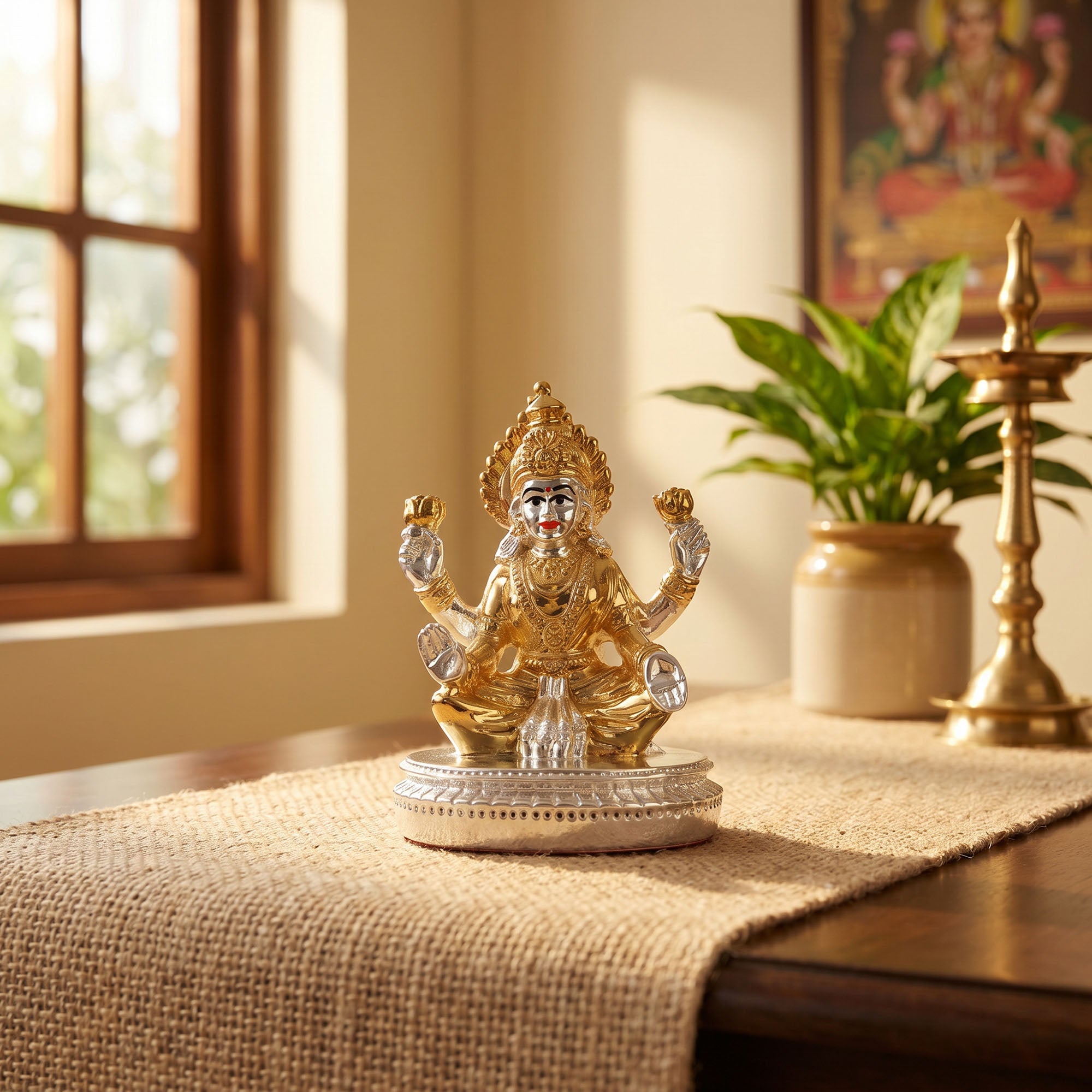 24K Gold Plated Lakshmi Idol