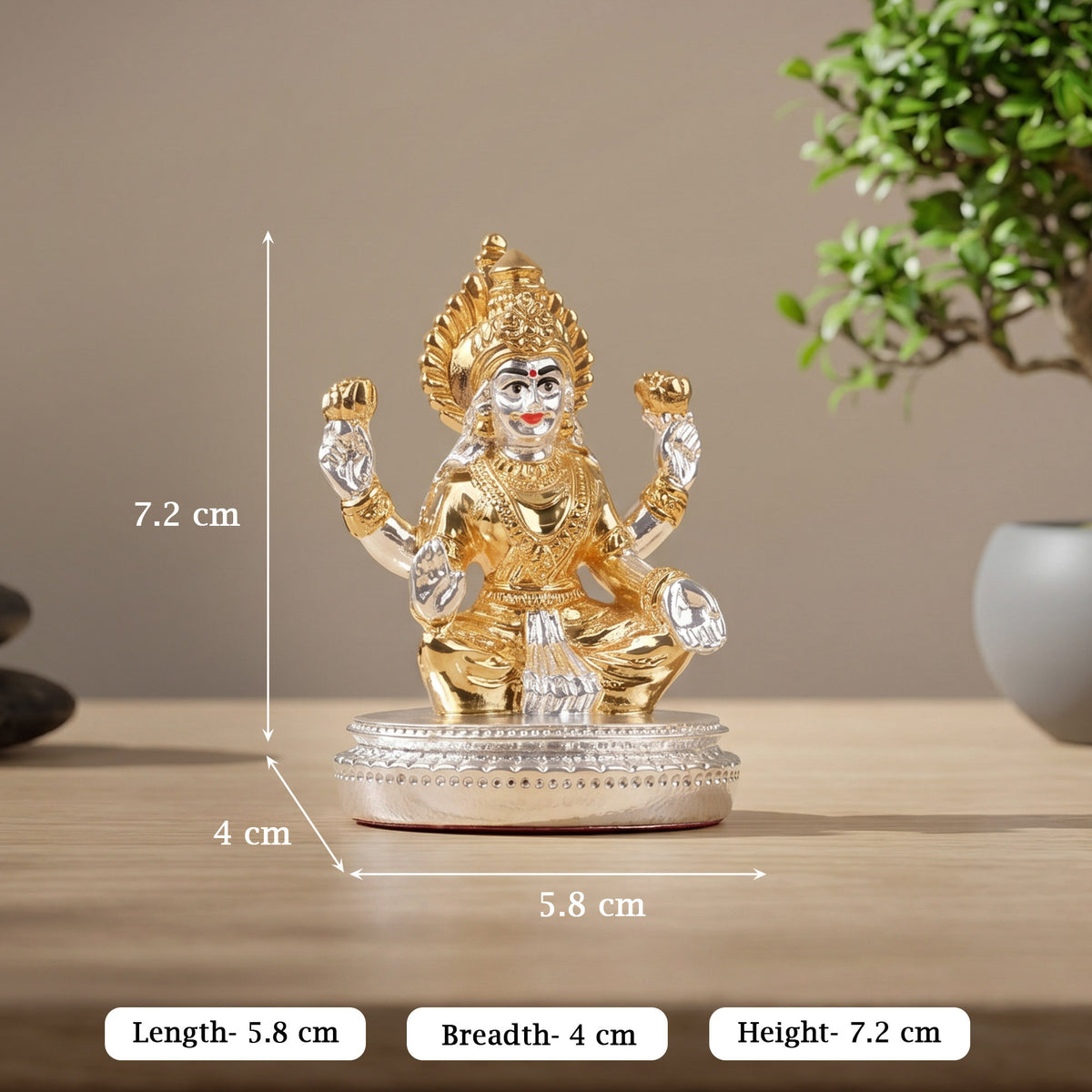 24K Gold Plated Lakshmi Idol