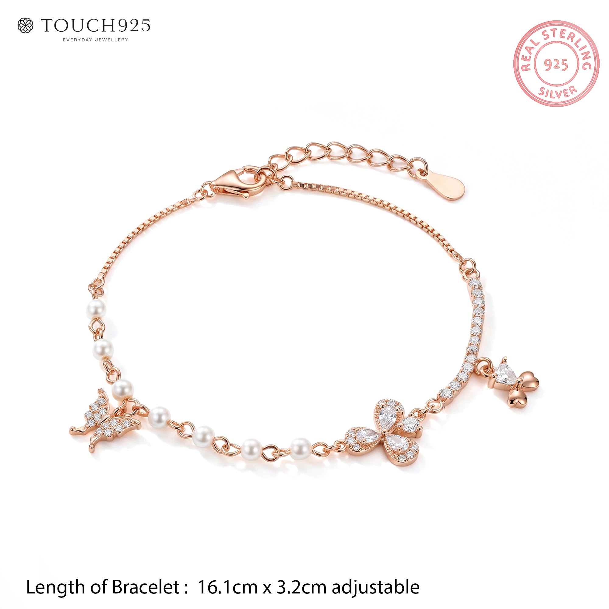 Rose Gold Pearl Bracelet