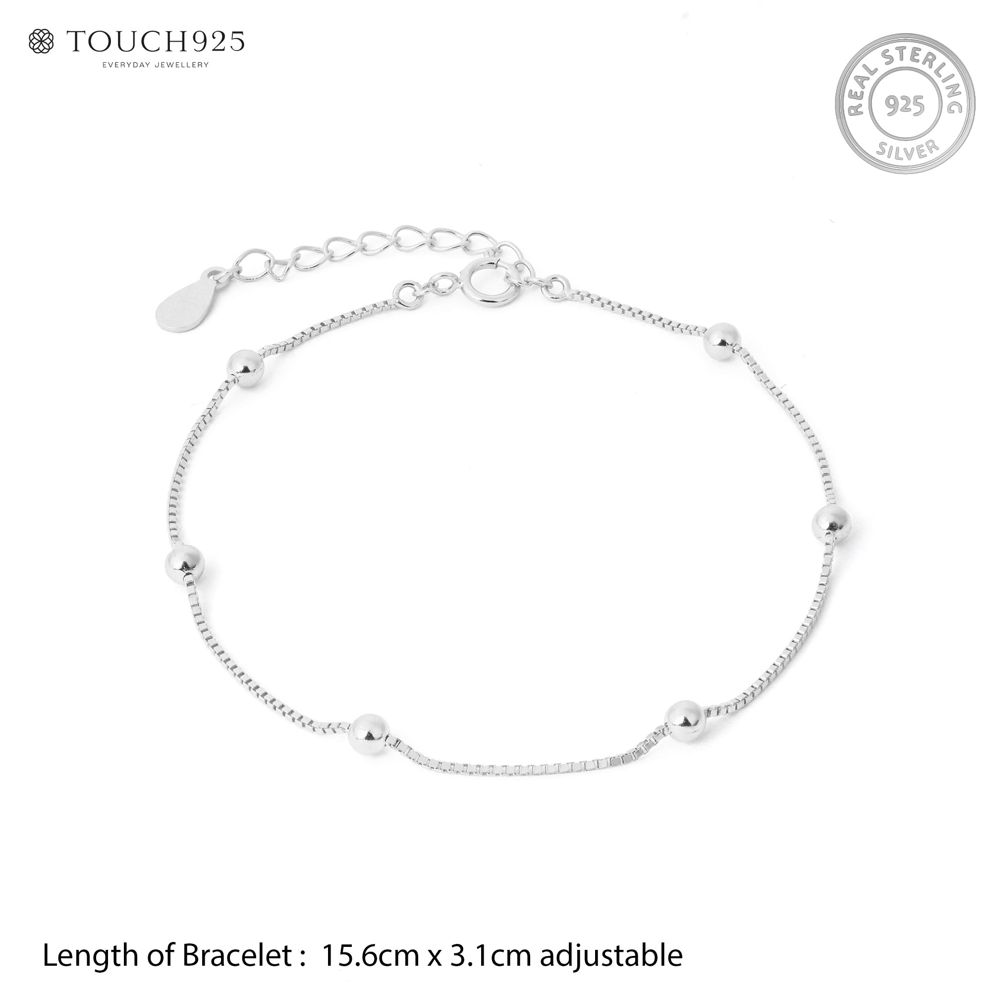 Tiny Bead Silver Bracelet