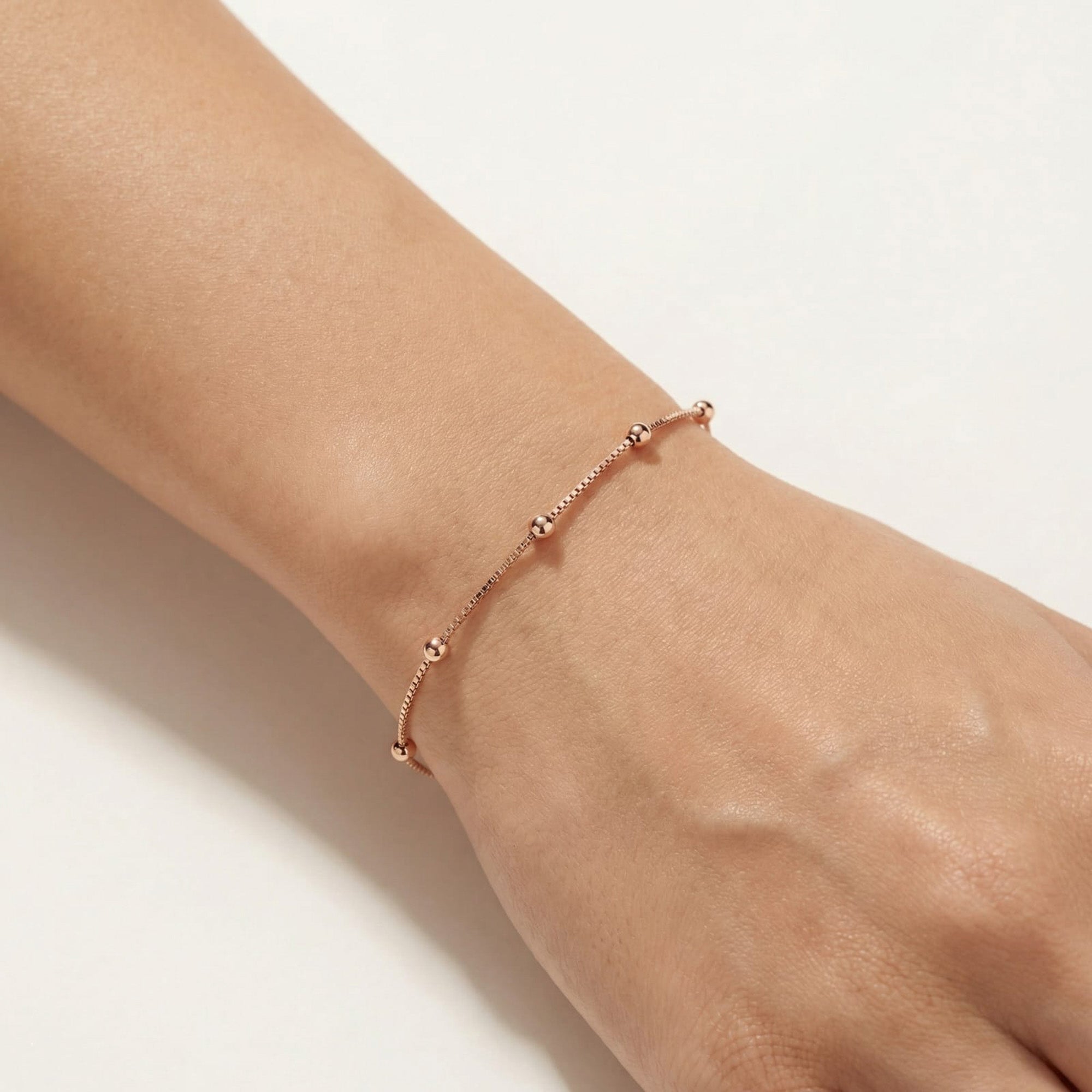 Tiny Bead Silver Bracelet