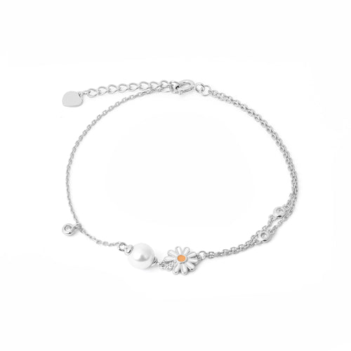 Daisy Pearl Charm Bracelet