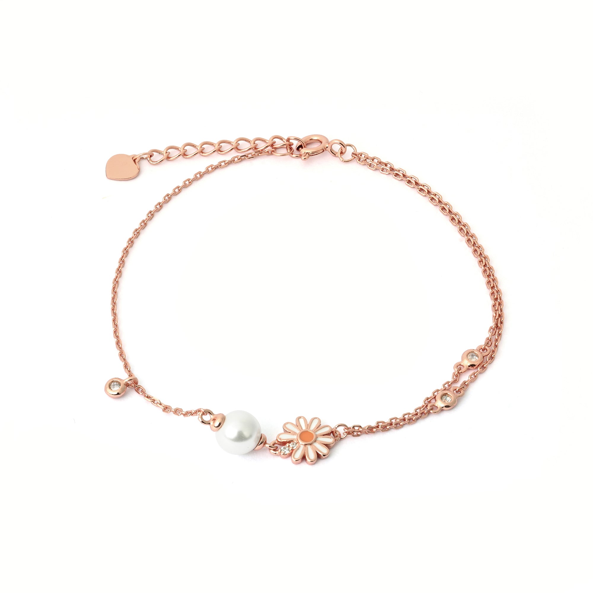 Daisy Pearl Charm Bracelet