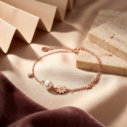 Daisy Pearl Charm Bracelet