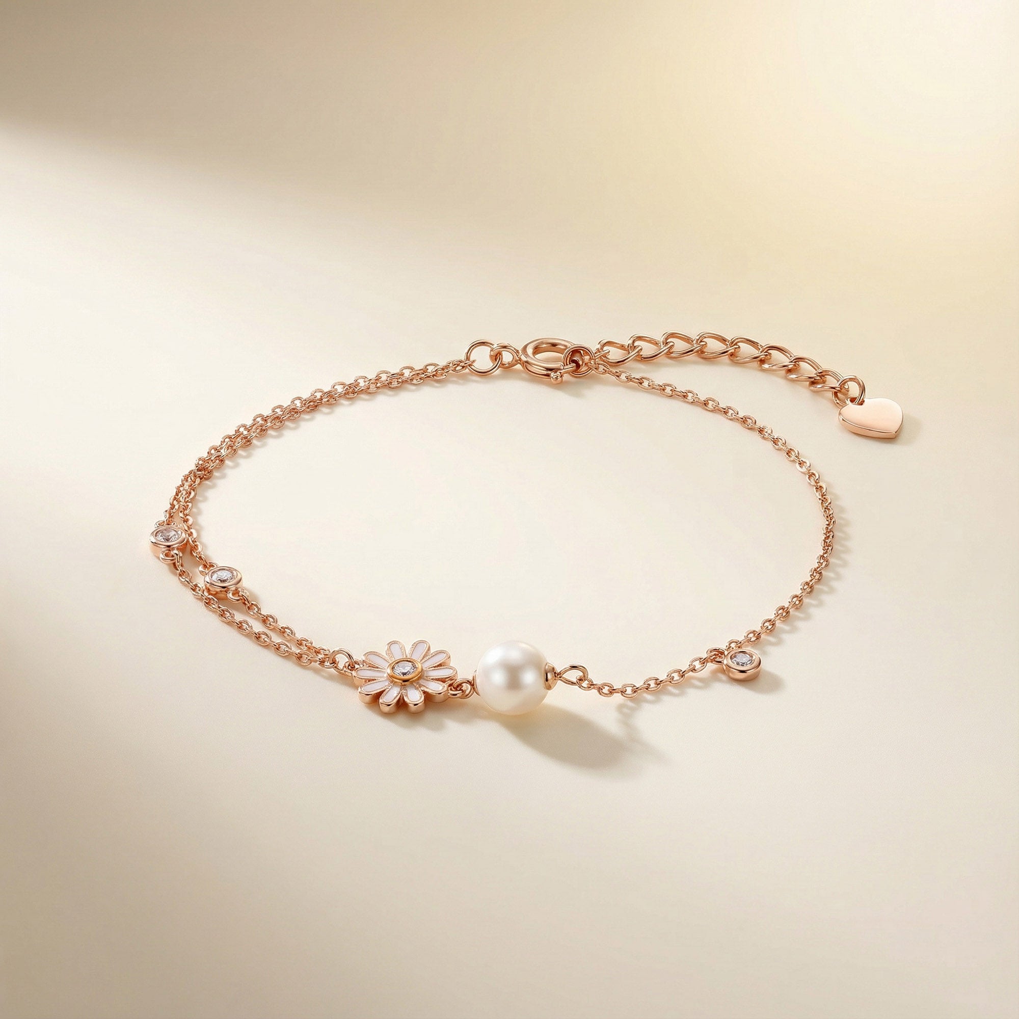 Daisy Pearl Charm Bracelet