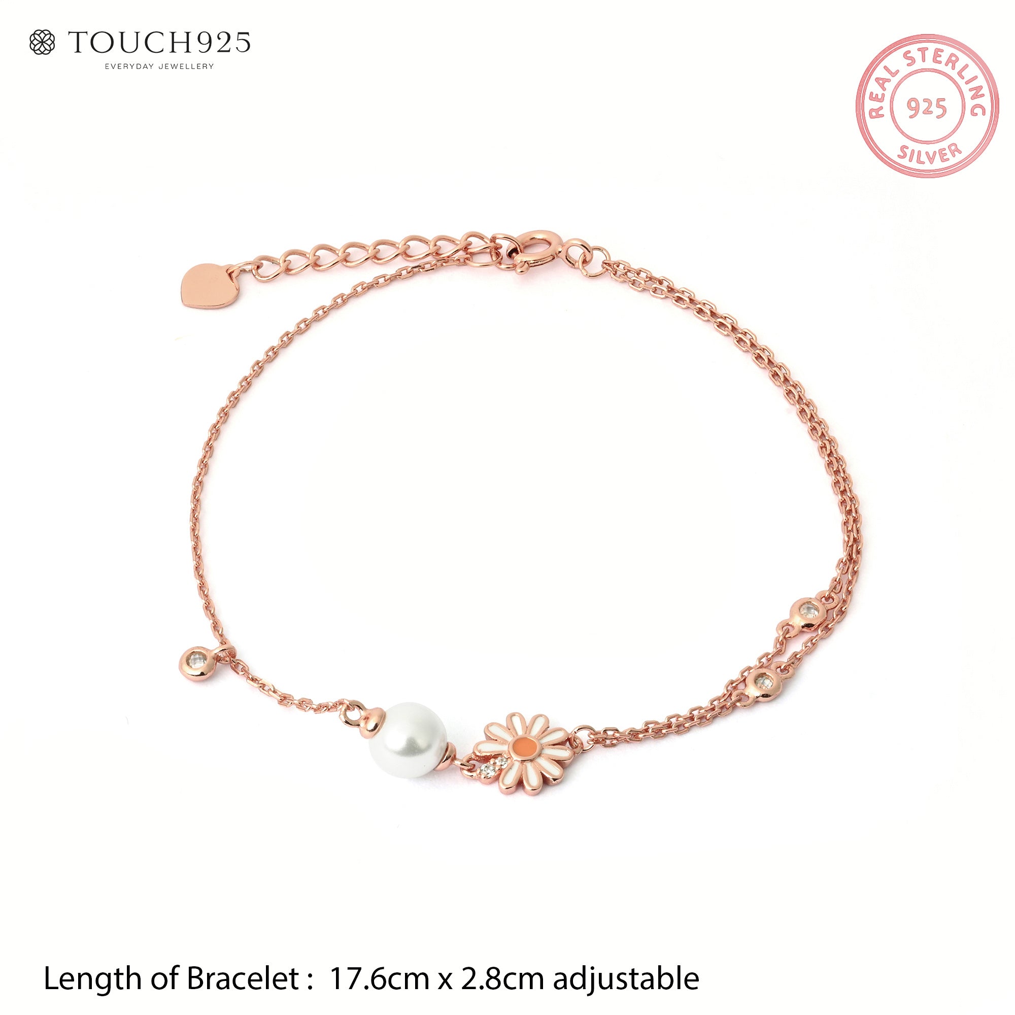 Daisy Pearl Charm Bracelet