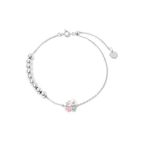 Heart Bead Silver Bracelet