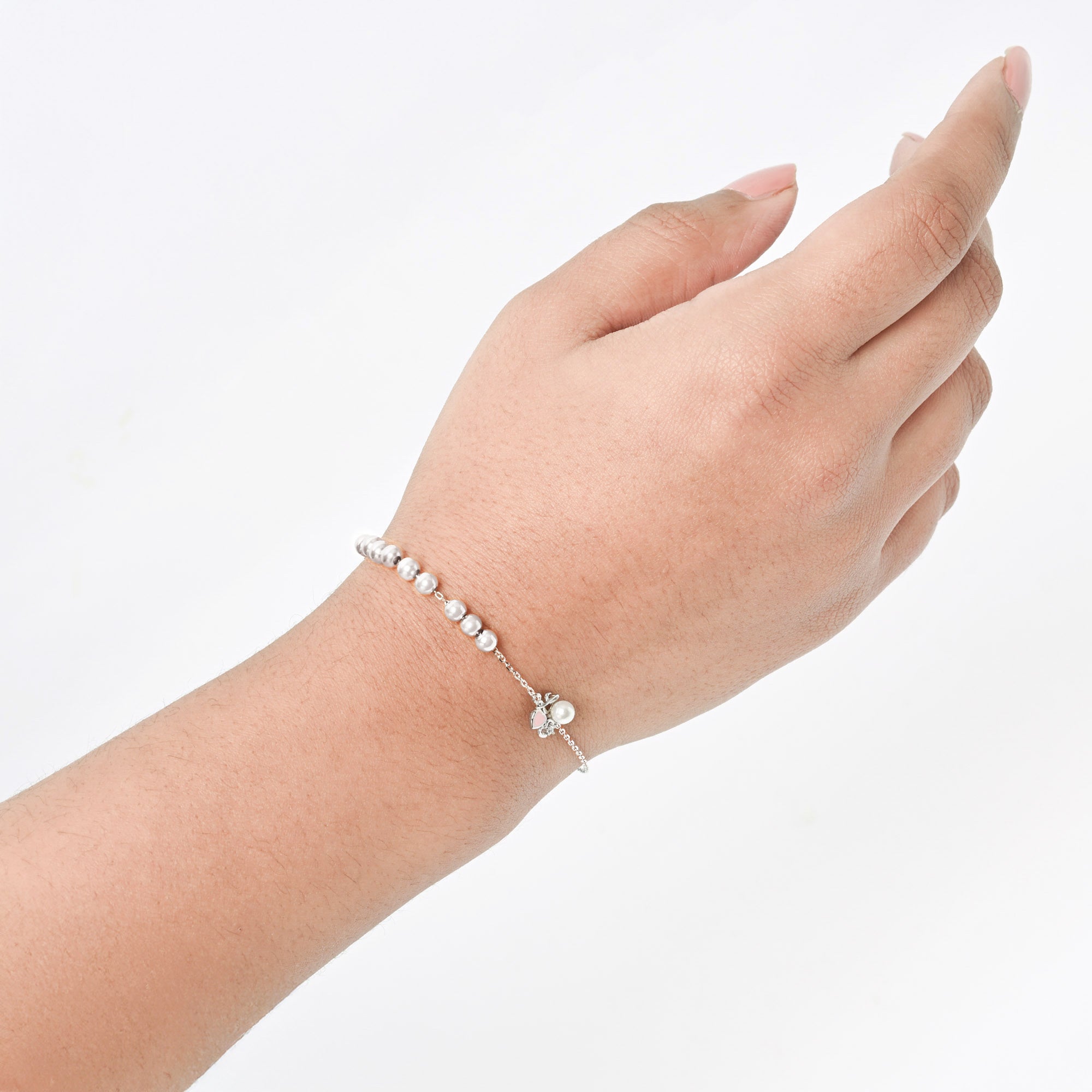 Heart Bead Silver Bracelet