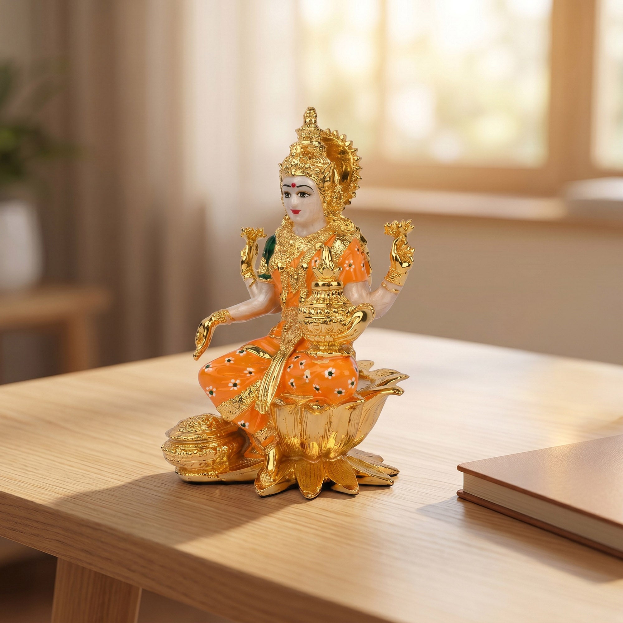 Goddess Lakshmi 24K Gold Foil Idol