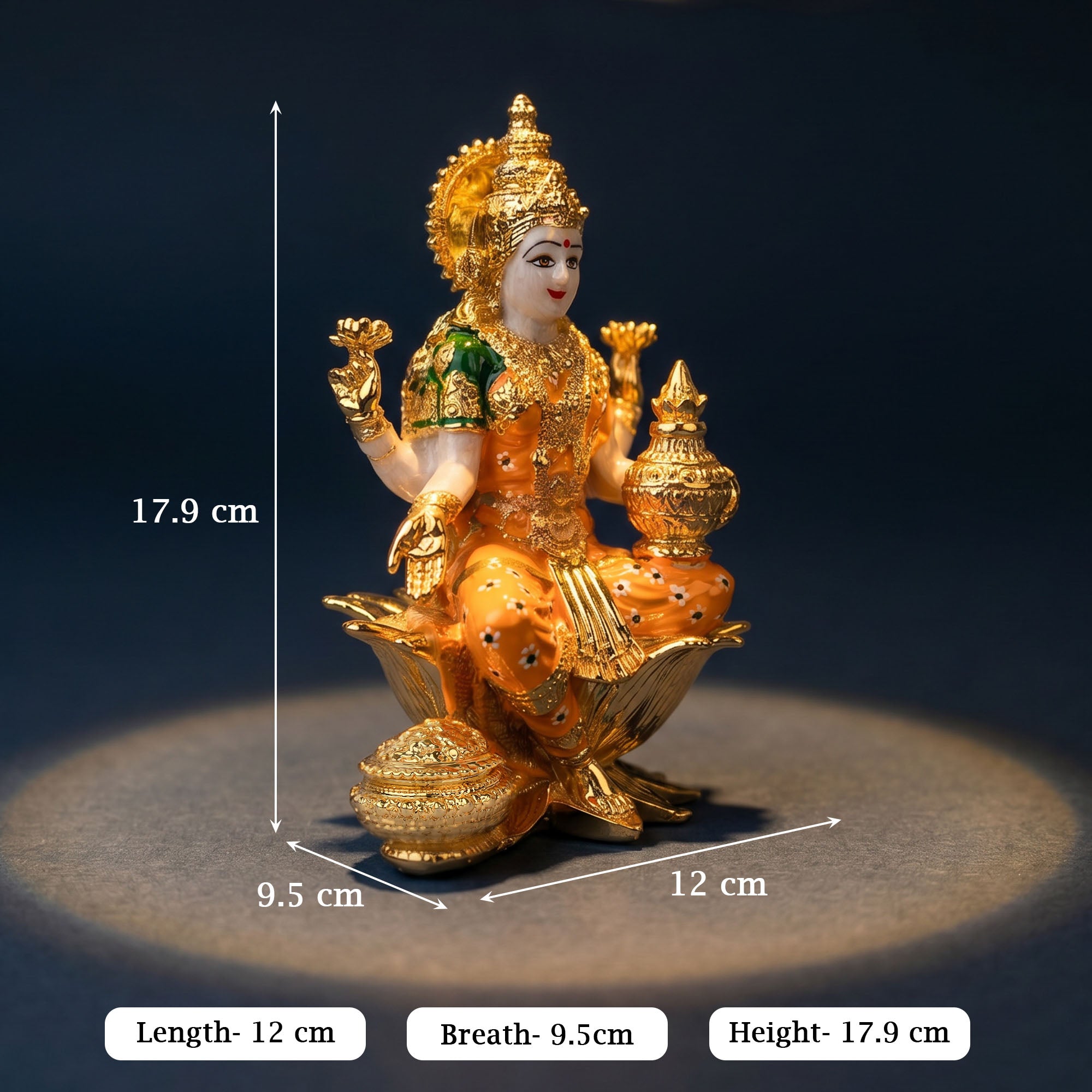 Goddess Lakshmi 24K Gold Foil Idol