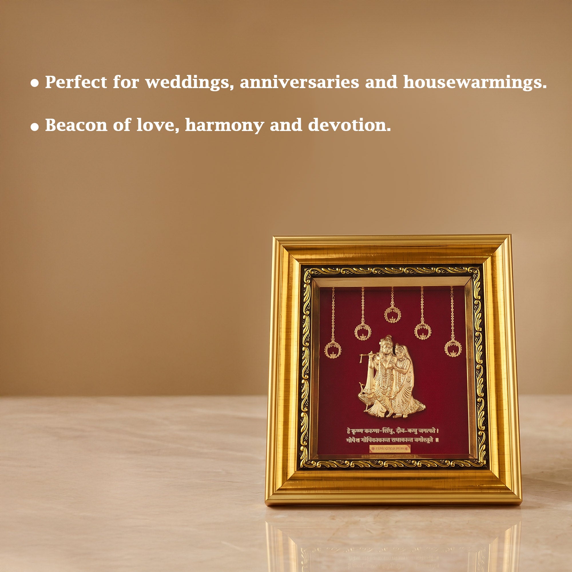 Radha Krishna 24K Gold Foil Frame