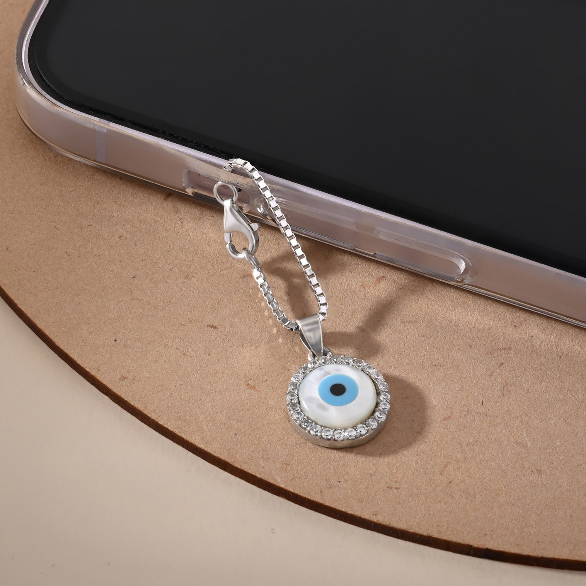 Circular Evil Eye Charm - Touch925 Silver Jewellery
