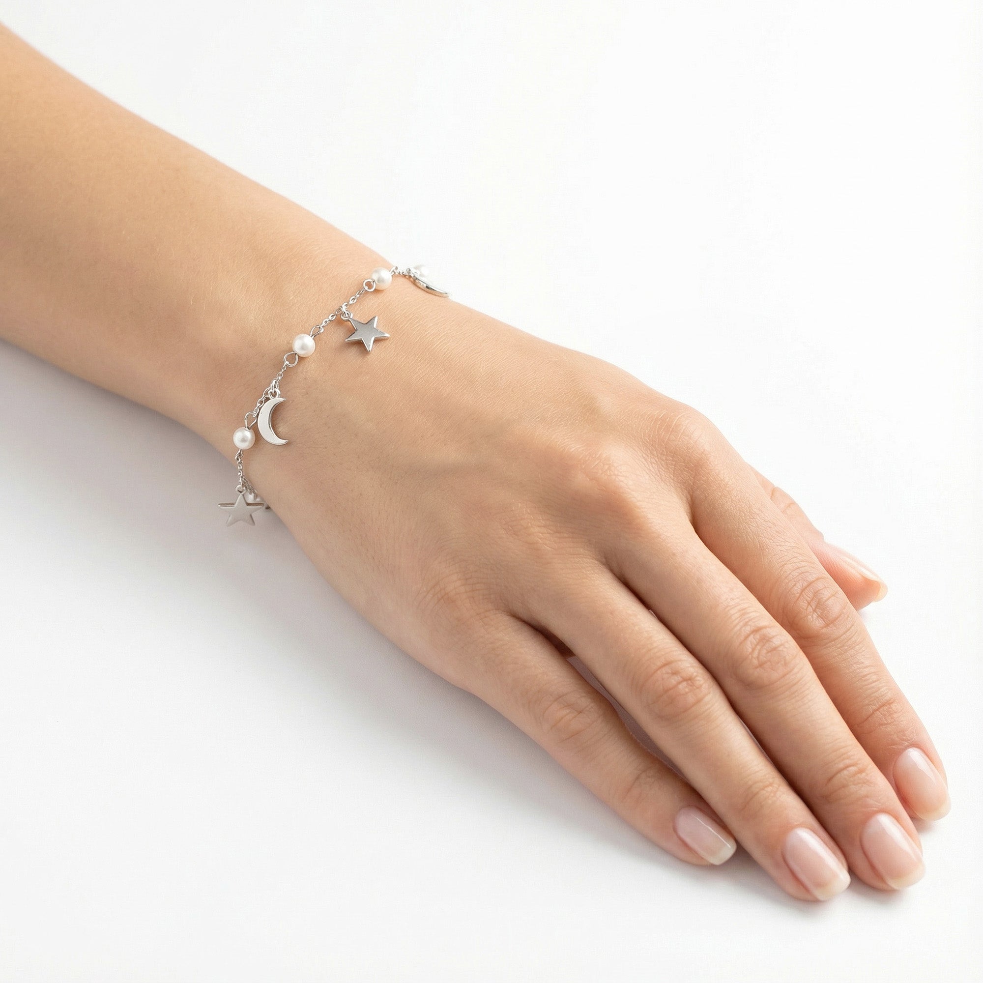 Star Moon Pearl Bracelet