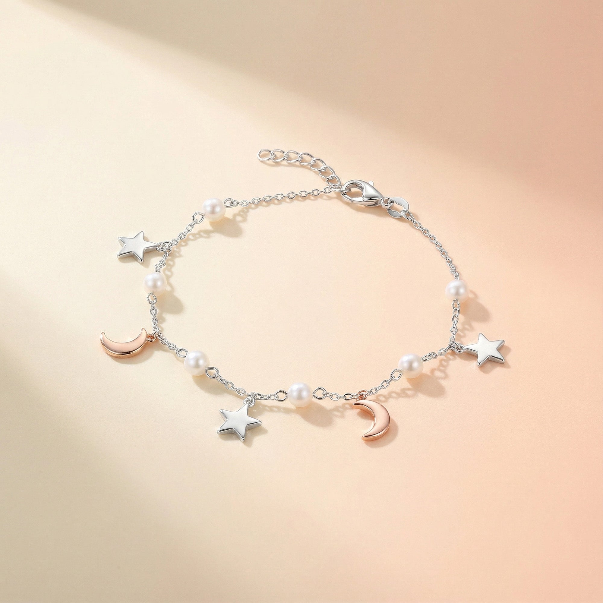 Star Moon Pearl Bracelet - Touch925 Silver Jewellery