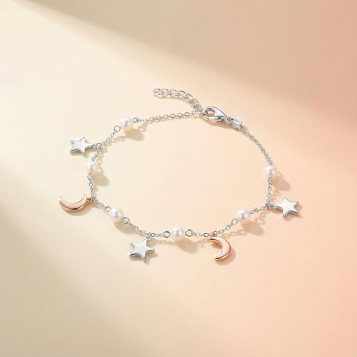 Star Moon Pearl Bracelet