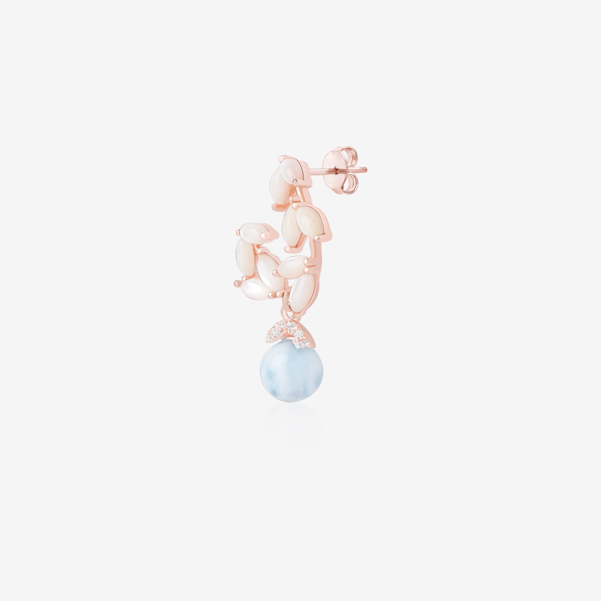 Pearl Beads Leaf Earring