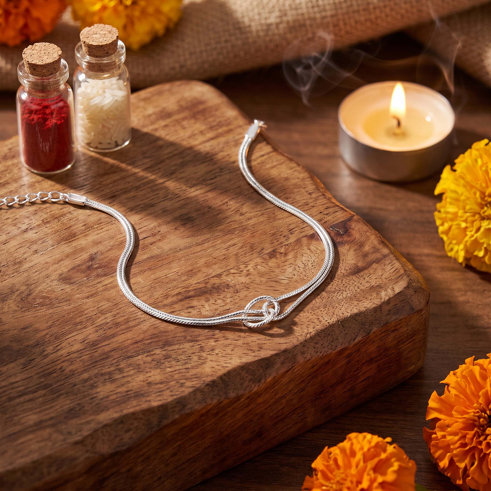 Silver Infinity Knot Rakhi