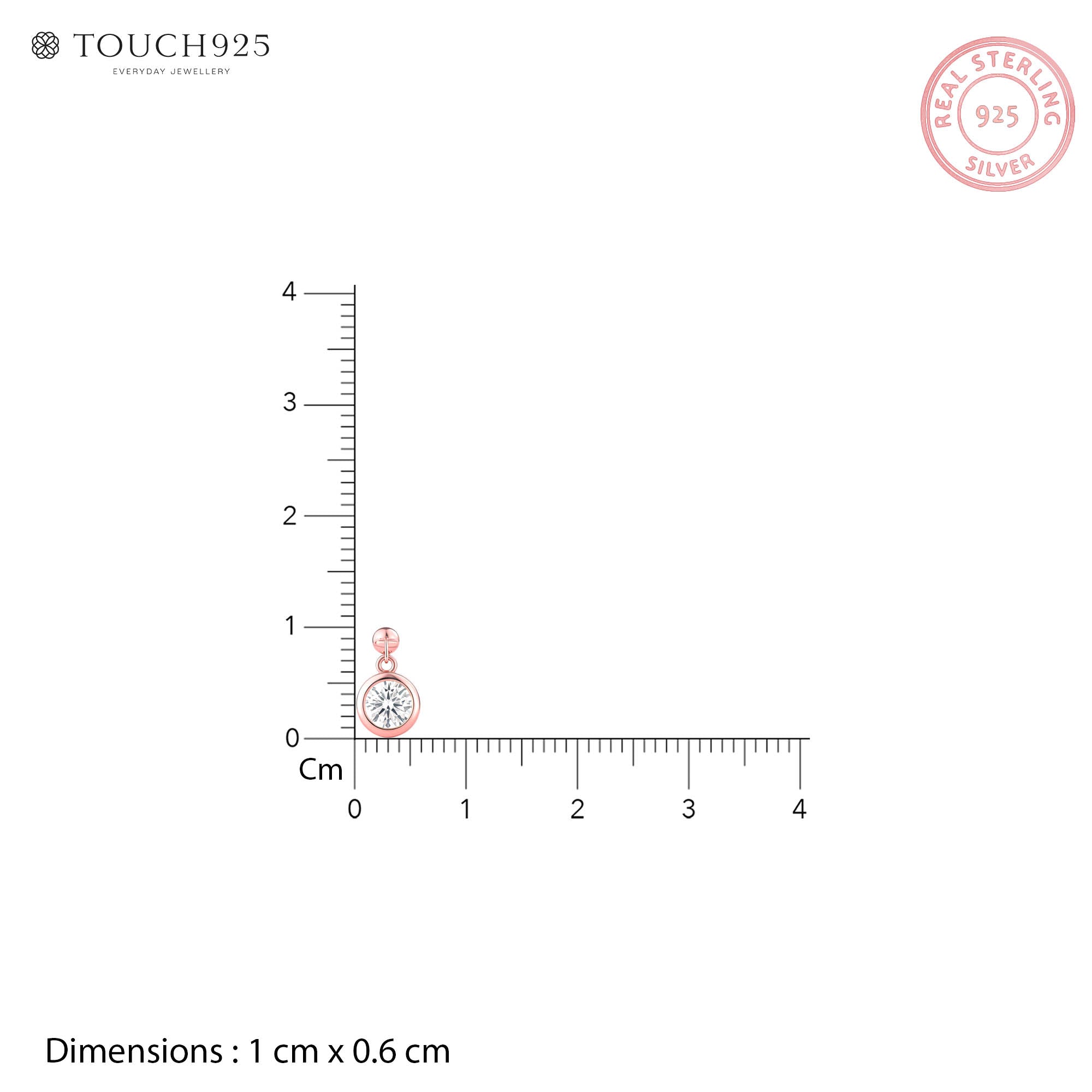 Solitaire Drop Stud Earrings