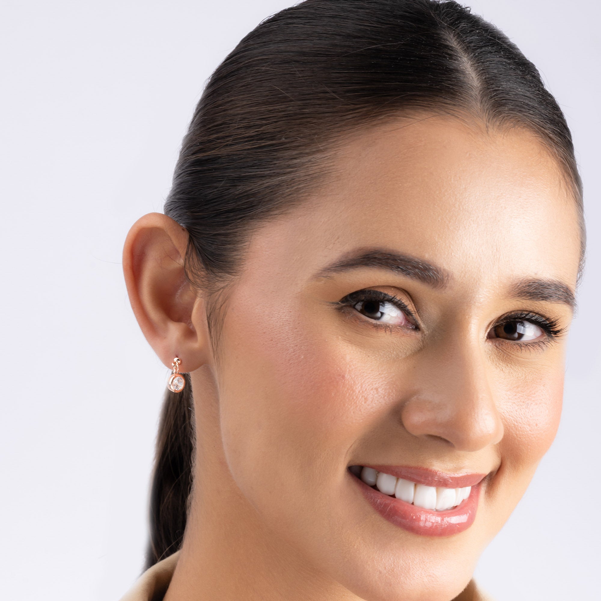 Solitaire Drop Stud Earrings