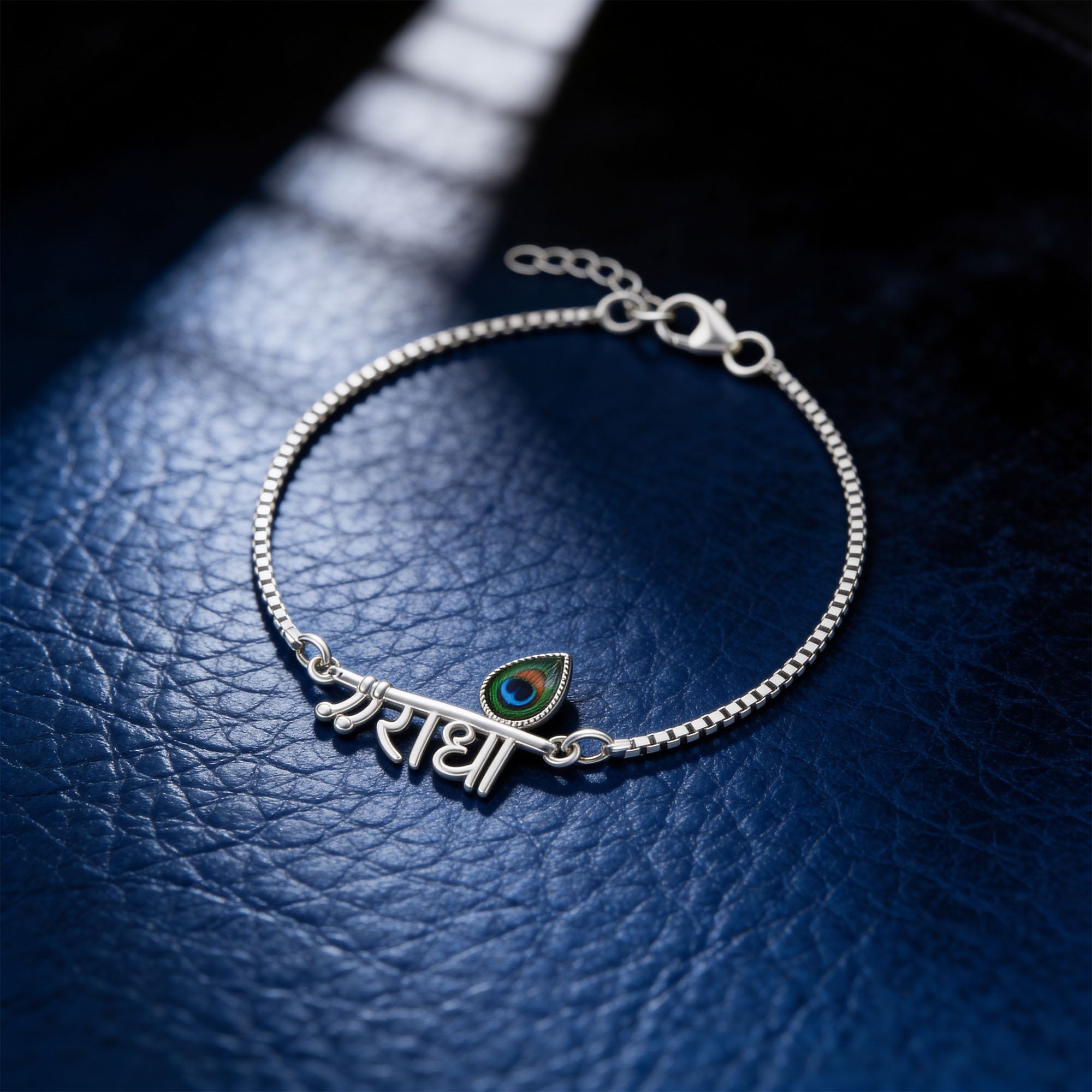 Radha Flute Silver Bracelet