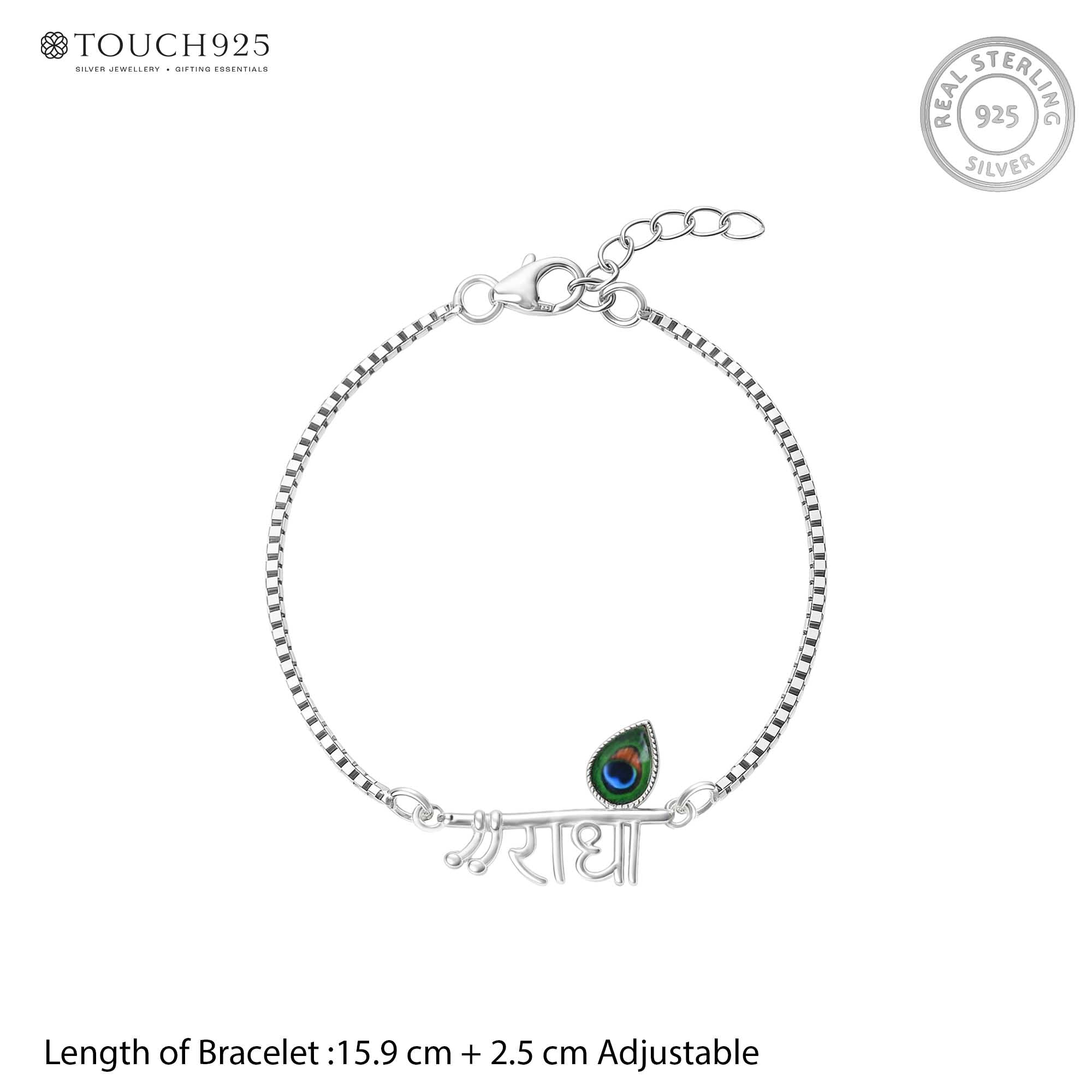 Radha Flute Silver Bracelet