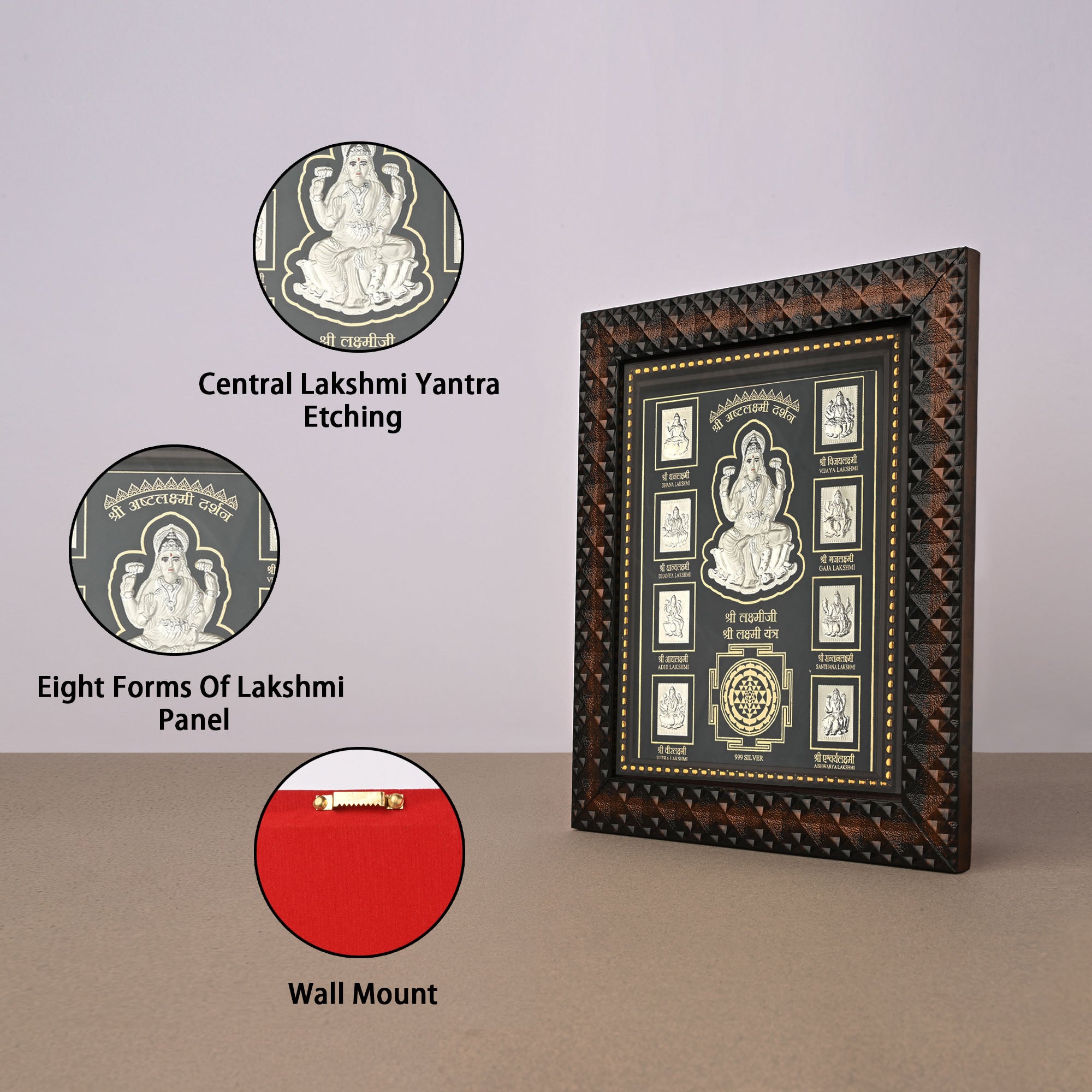 999 Silver Lakshmi Maa Idol Frame