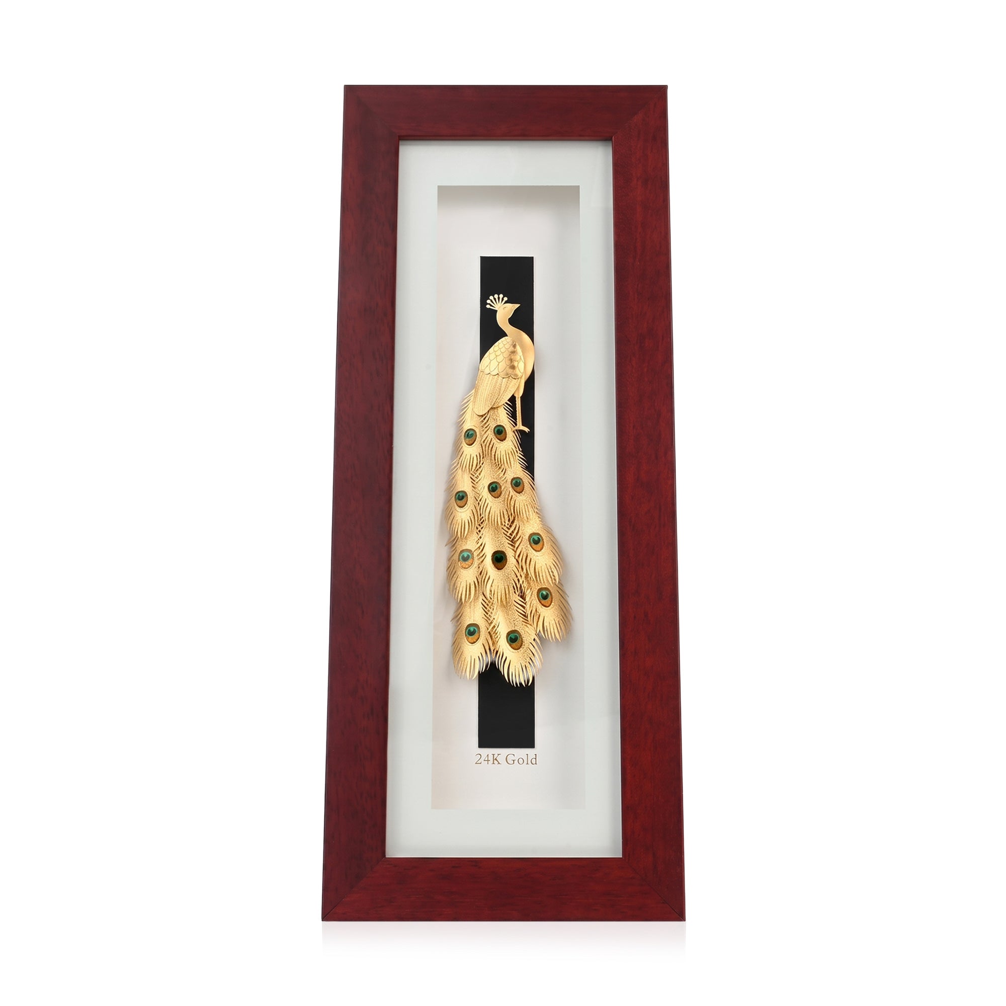 Peacock 24K Gold Foil Wall Frame