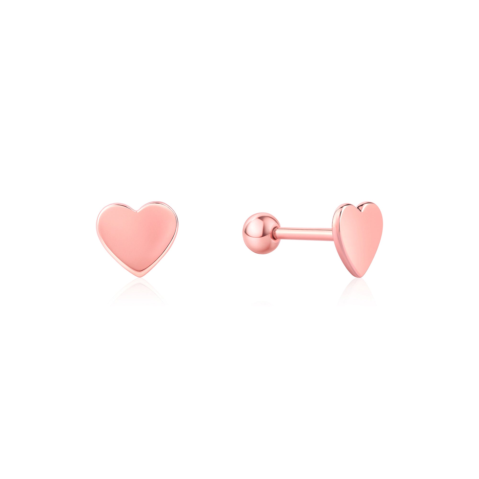 Flat Heart Stud Earring