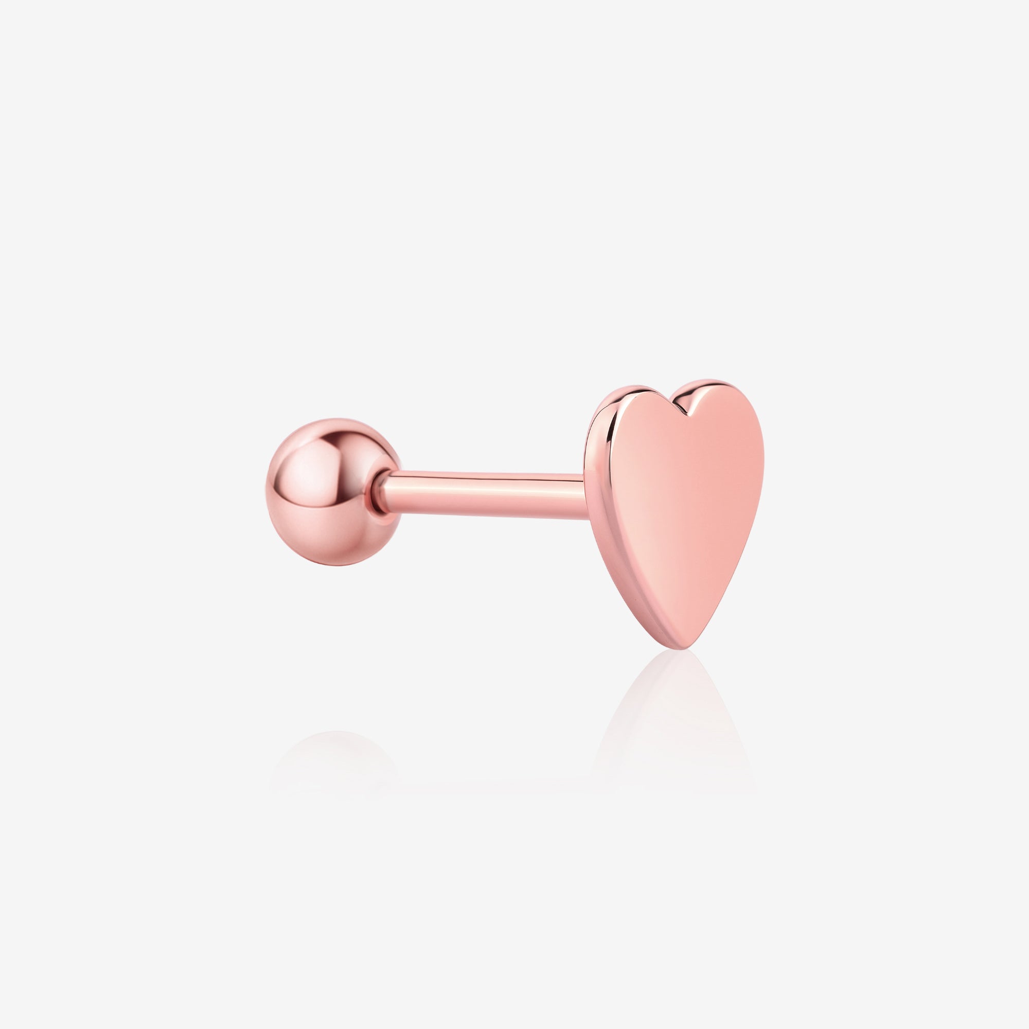 Flat Heart Stud Earring