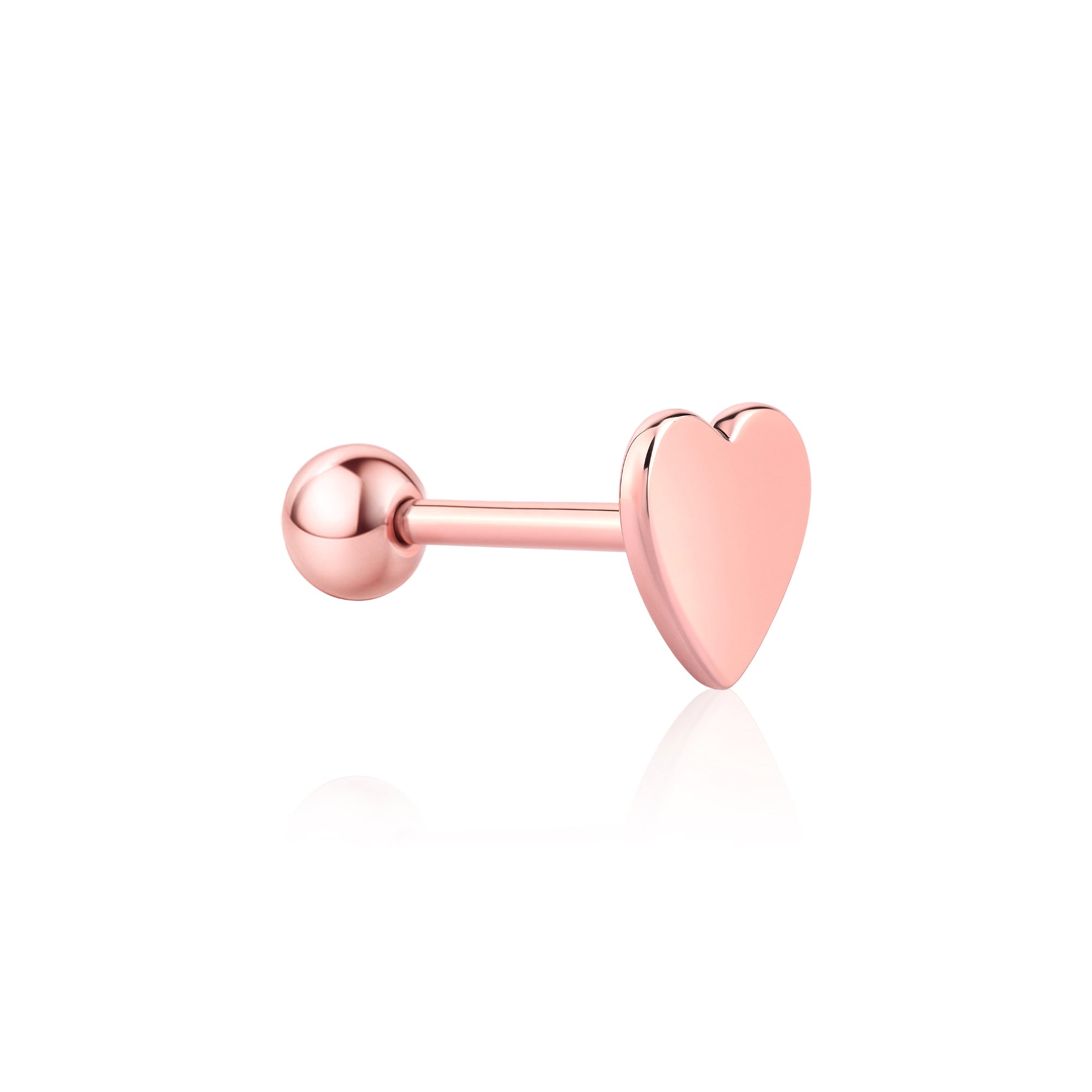 Flat Heart Stud Earring